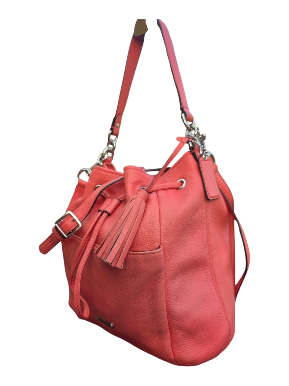 #150 Coach Avery Siena Leather Drawstring Hobo with Tassel - Picture 3 of 16